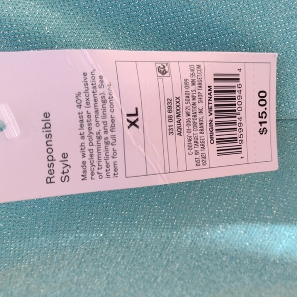 NWT Wild Fable Aqua Sparkle Mini Dress - Size XS / XL - Picture 5 of 7